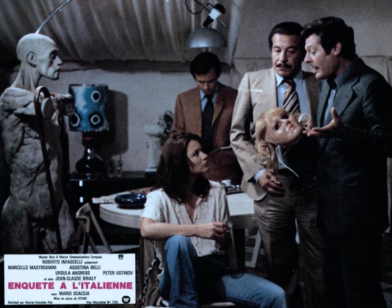 Marcello Mastroianni, Giuseppe Anatrelli, and Agostina Belli in Doppio delitto (1977)