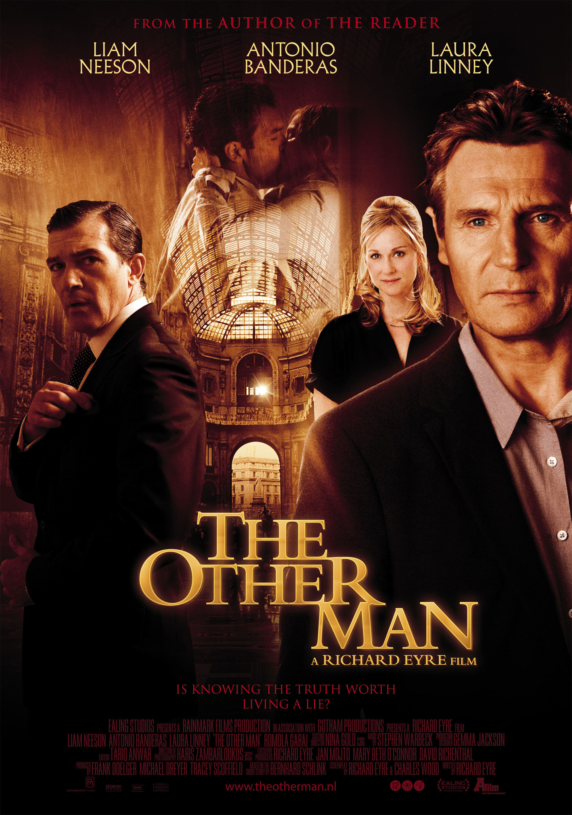 Antonio Banderas, Liam Neeson, and Laura Linney in The Other Man (2008)