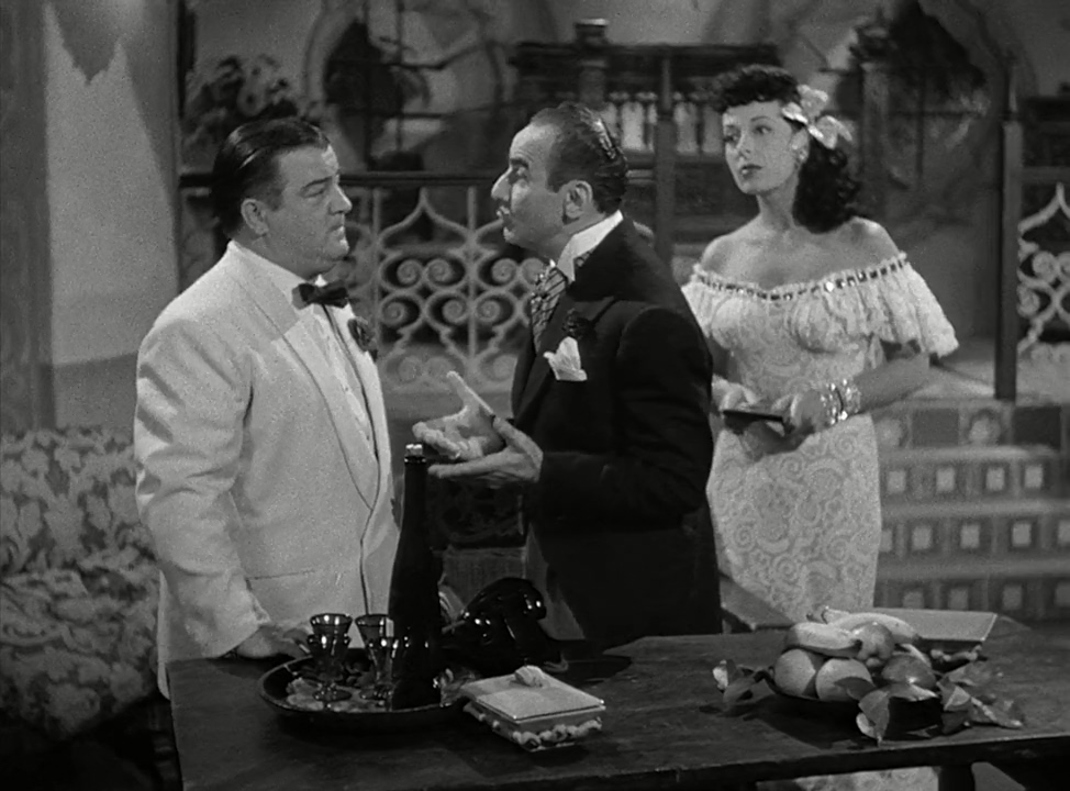 Lou Costello, Fritz Feld, and Luba Malina in Mexican Hayride (1948)