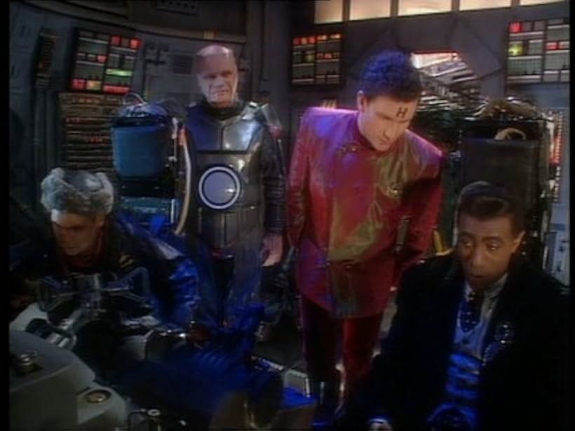 Chris Barrie, Craig Charles, Danny John-Jules, and Robert Llewellyn in Red Dwarf (1988)