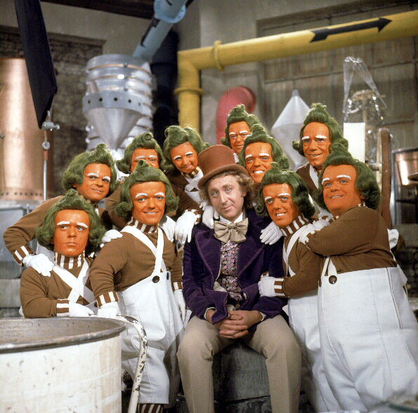 Gene Wilder, Rudy Borgstaller, George Claydon, Malcolm Dixon, Rusty Goffe, Ismed Hassan, Norman McGlen, Angelo Muscat, Pepi Poupee, Marcus Powell, and Albert Wilkinson in Willy Wonka và Nhà Máy Sôcôla (1971)