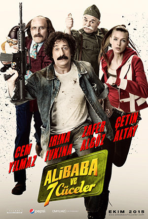 Zafer Algöz, Cem Yilmaz, Çetin Altay, and Irina Ivkina in Ali Baba ve 7 Cüceler (2015)