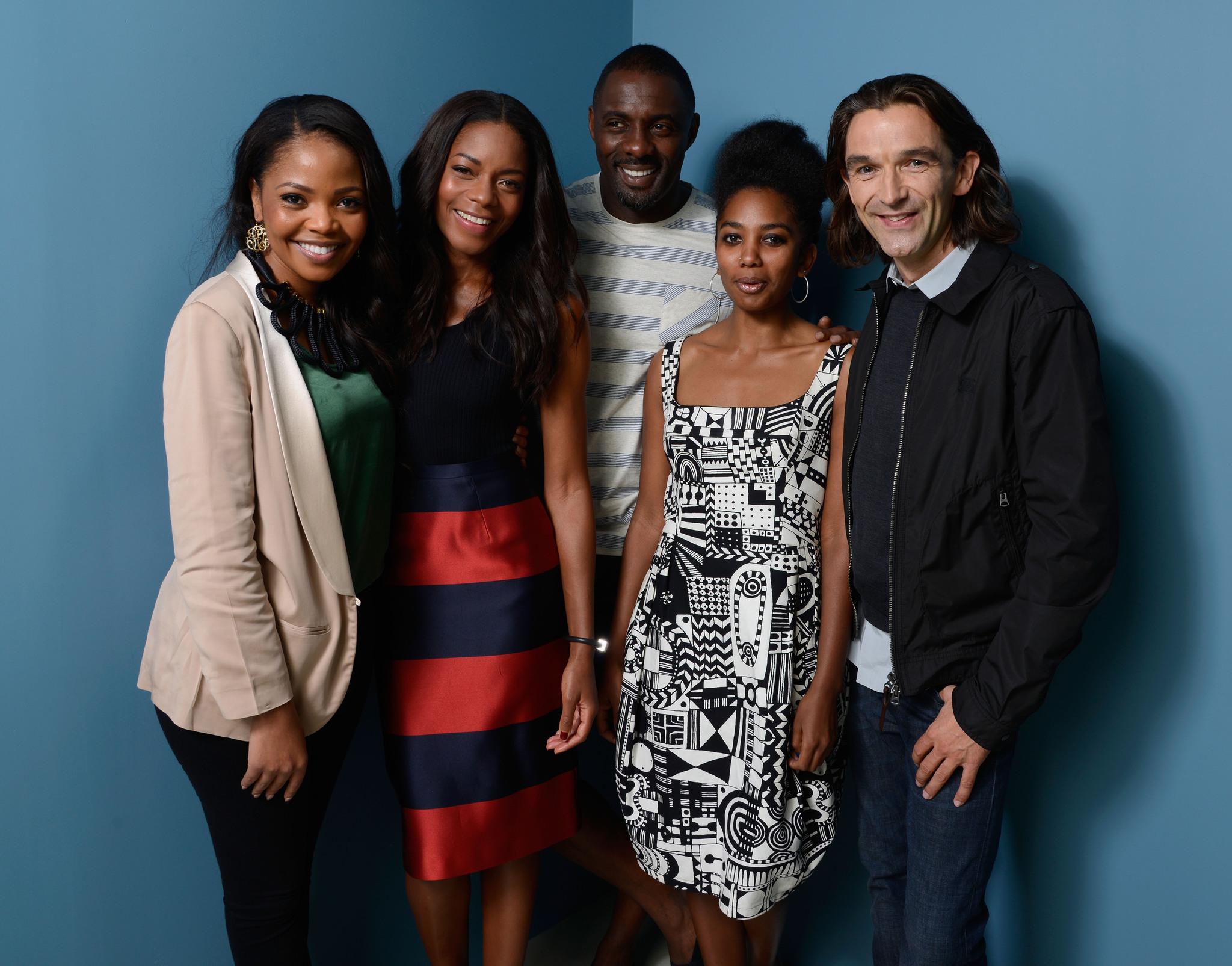 Justin Chadwick, Idris Elba, Naomie Harris, Terry Pheto, and Lindiwe Matshikiza at an event for Mandela: Long Walk to Freedom (2013)