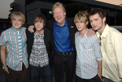 Donald Petrie, Harry Judd, Tom Fletcher, Dougie Poynter, Danny Jones, and McFly at an event for Nụ Hôn May Mắn (2006)