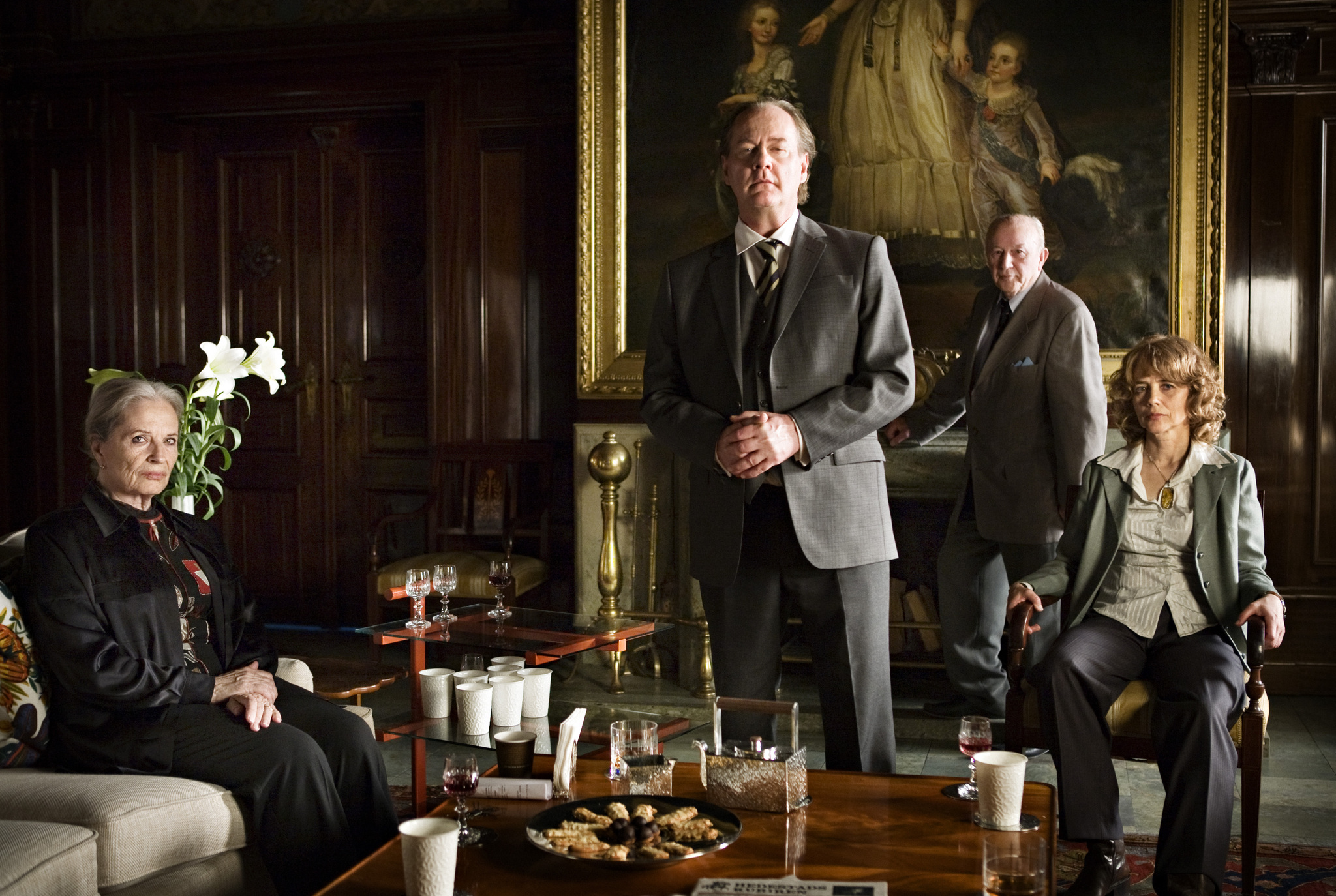 Willie Andréason, Peter Haber, Marika Lagercrantz, and Gunnel Lindblom in Män som hatar kvinnor (2009)