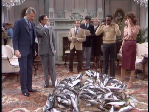 Robert Guillaume, Caroline McWilliams, James Noble, and Lewis J. Stadlen in Benson (1979)