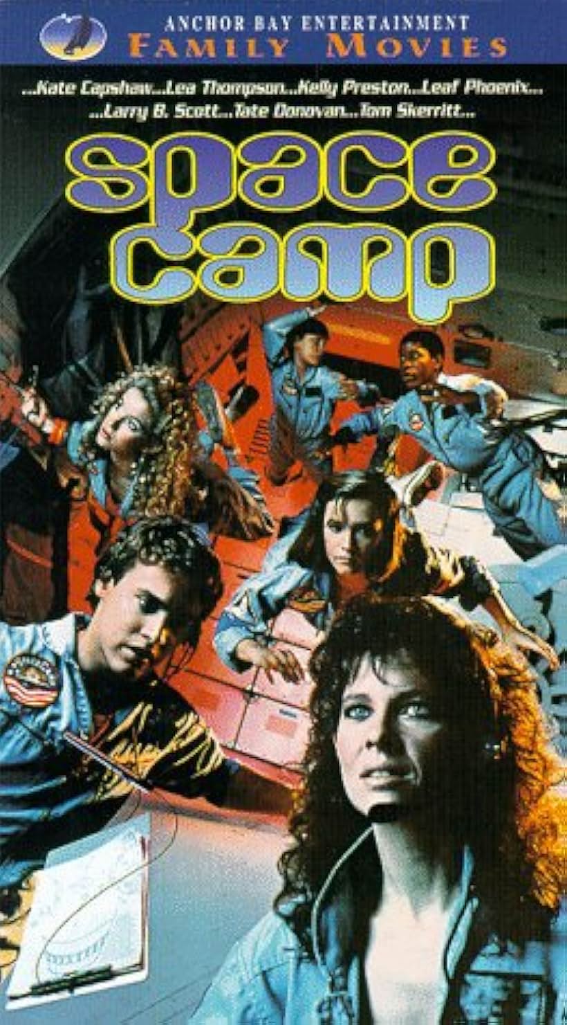 Kelly Preston, Lea Thompson, Kate Capshaw, Joaquin Phoenix, Tate Donovan, and Larry B. Scott in SpaceCamp (1986)