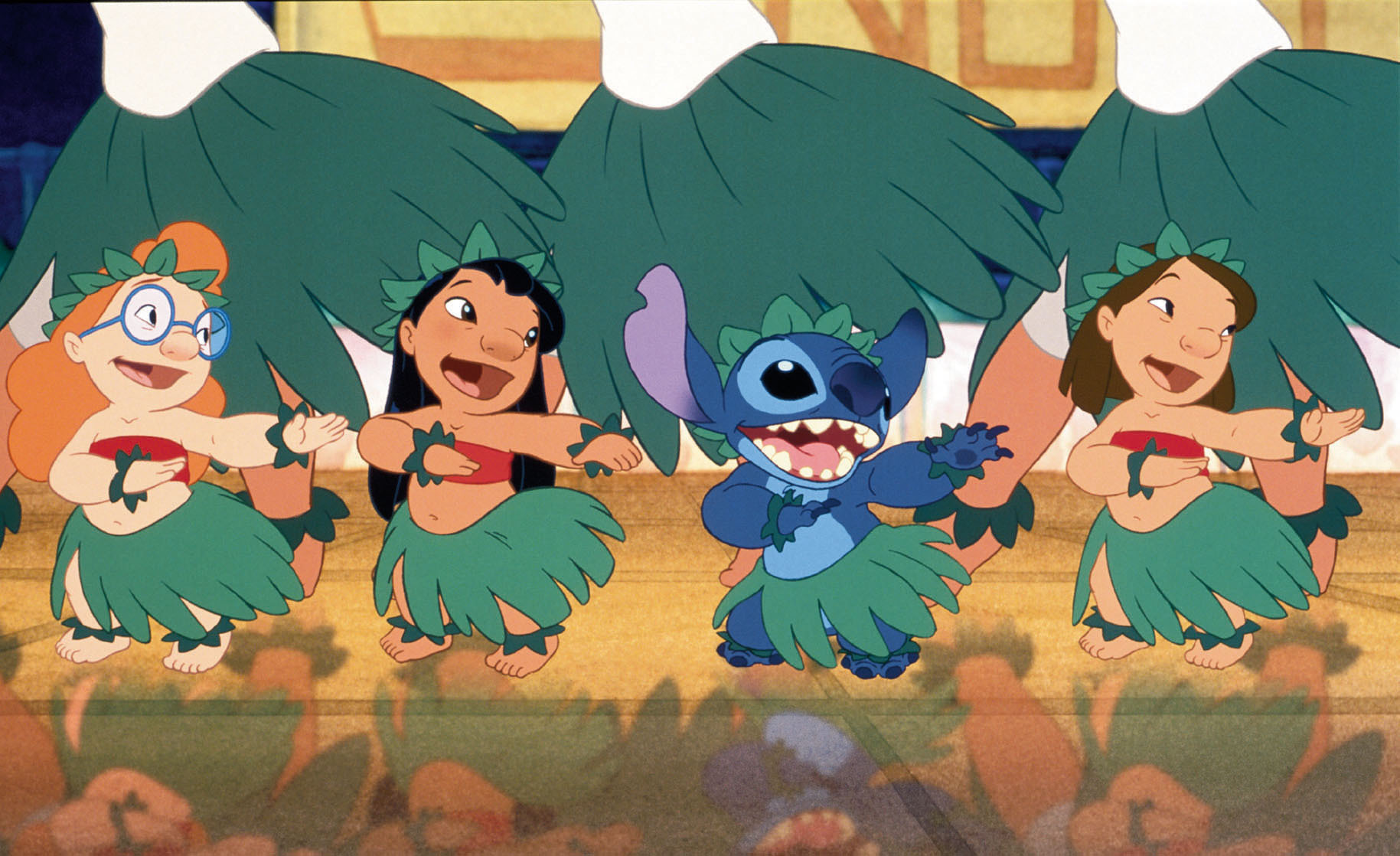 Daveigh Chase, Chris Sanders, and Miranda Paige Walls in Lilo & Stitch (2002)