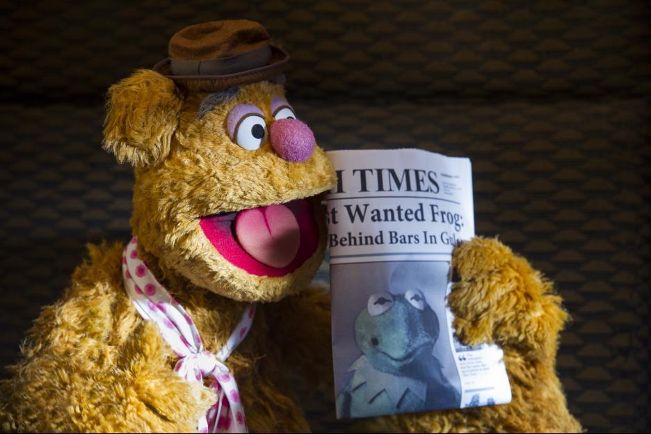 Eric Jacobson and Fozzie Bear in Muppets Most Wanted (2014)