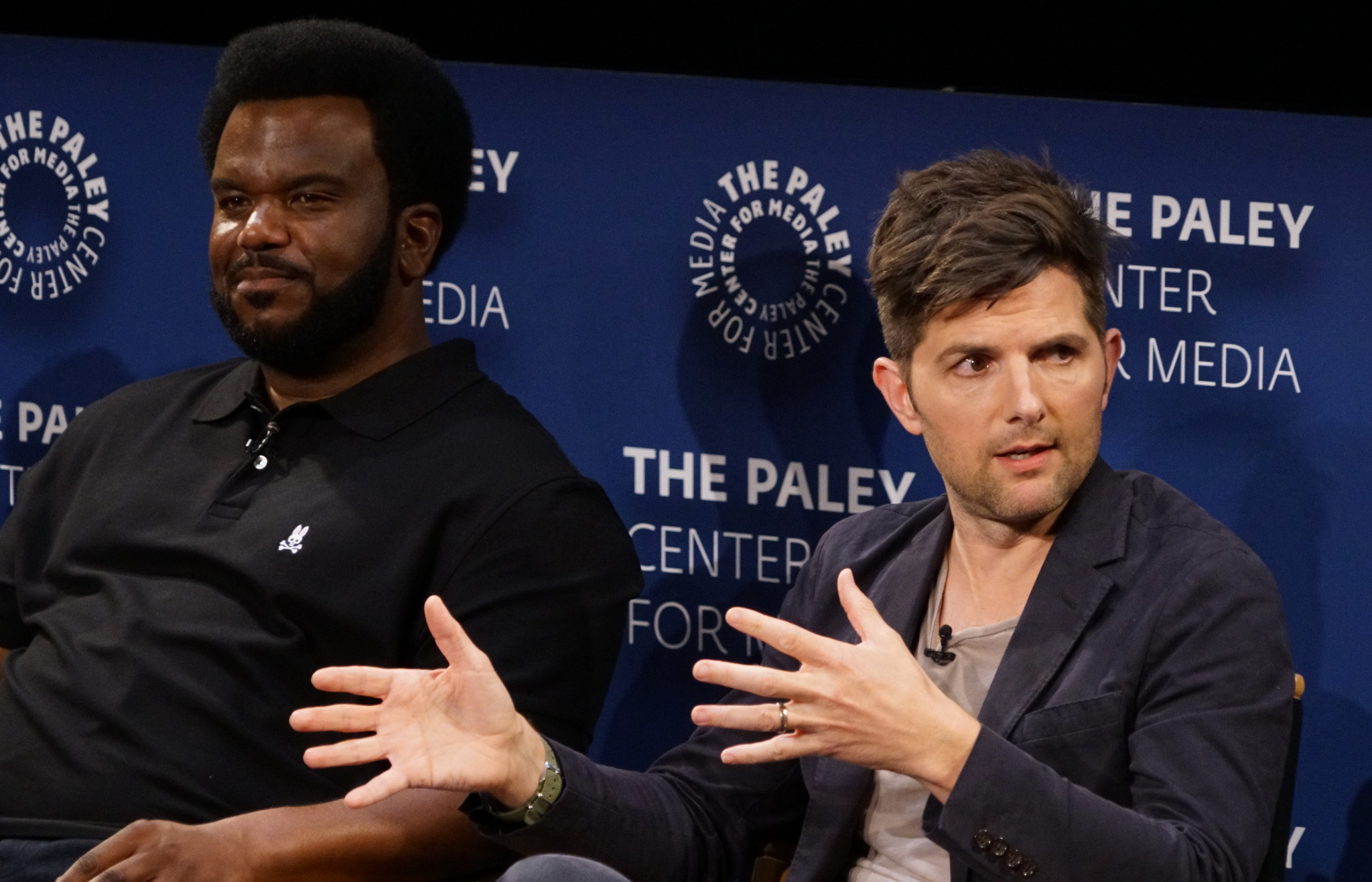 Adam Scott and Craig Robinson at an event for Đội Điều Tra Hiện Tượng Siêu Nhiên (2017)