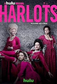 Lesley Manville, Samantha Morton, Jessica Brown Findlay, and Eloise Smyth in Harlots (2017)