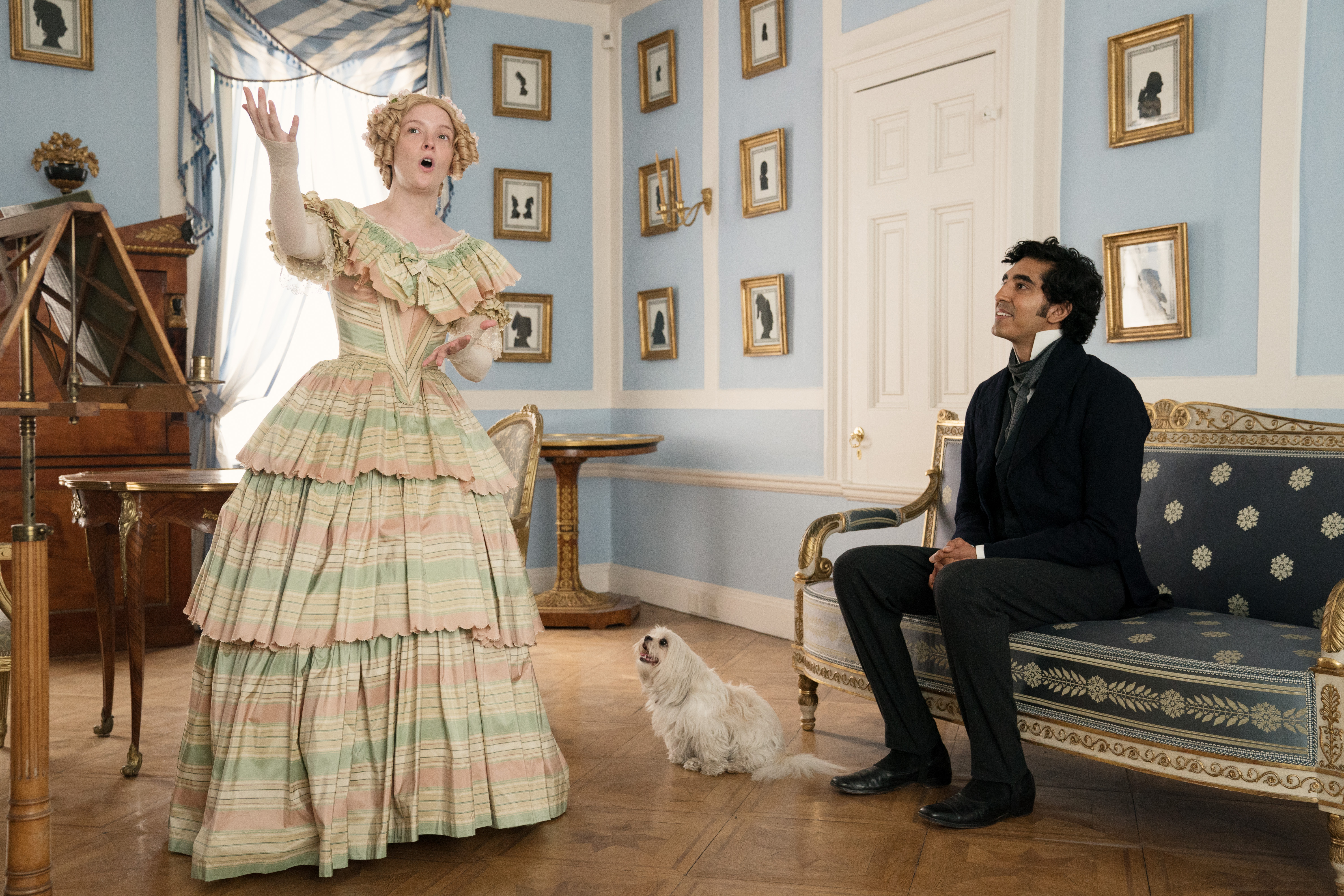 Dev Patel and Morfydd Clark in The Personal History of David Copperfield (2019)