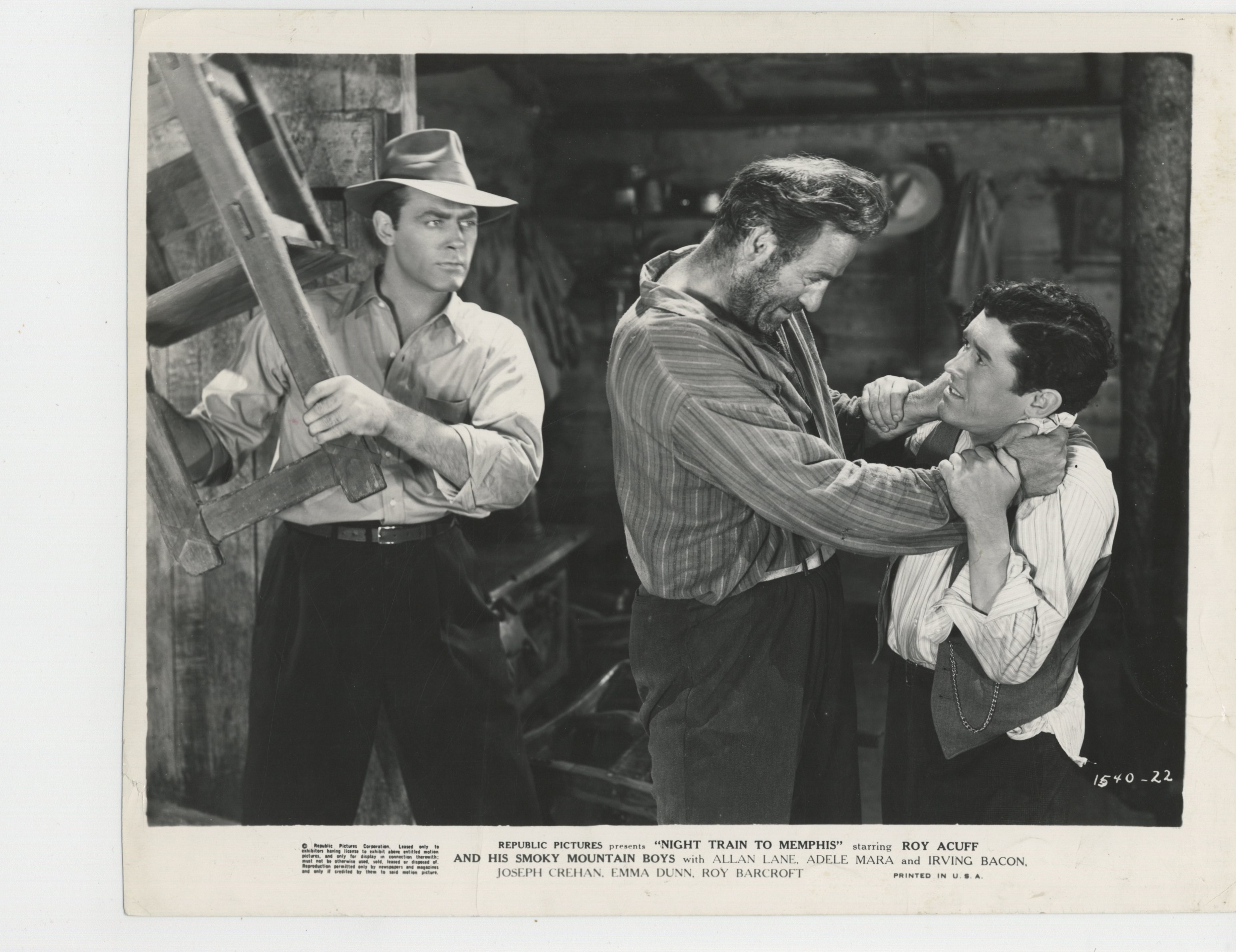 Roy Acuff, Roy Barcroft, and Allan Lane in Night Train to Memphis (1946)