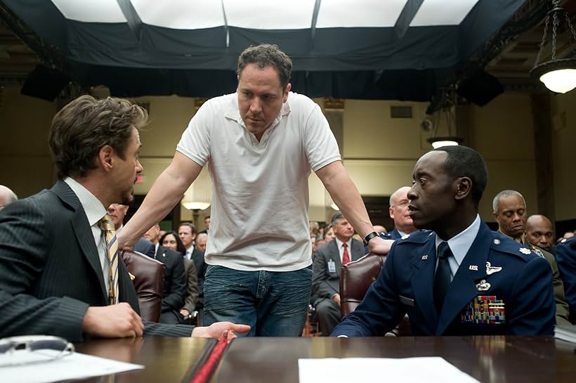 Don Cheadle, Robert Downey Jr., and Jon Favreau in Người Sắt 2 (2010)