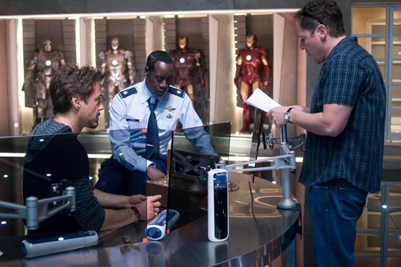 Don Cheadle, Robert Downey Jr., and Jon Favreau in Người Sắt 2 (2010)