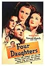 John Garfield, Lola Lane, Priscilla Lane, Rosemary Lane, Jeffrey Lynn, and Gale Page in Four Daughters (1938)