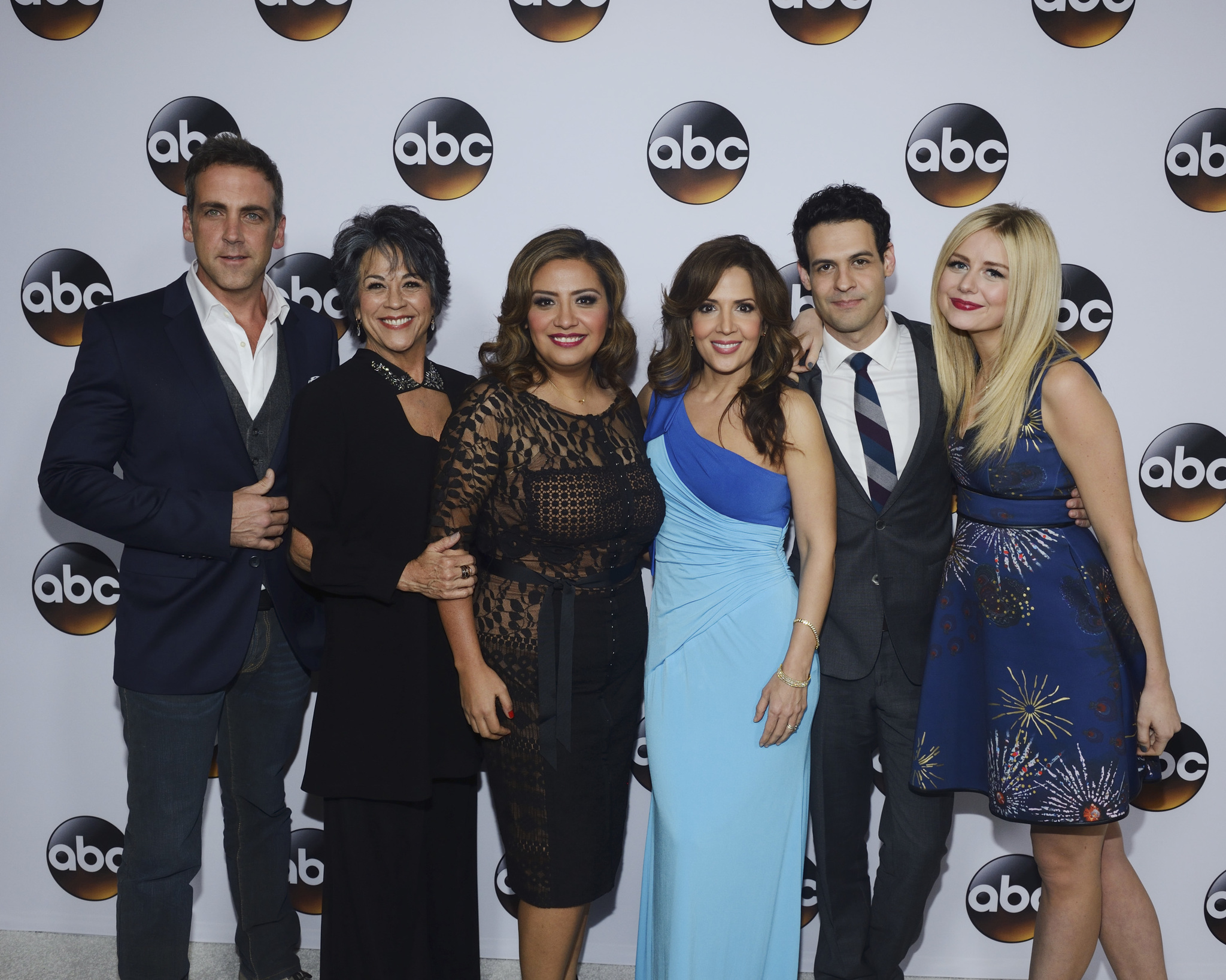 Carlos Ponce, Maria Canals-Barrera, Terri Hoyos, Andrew Leeds, Cristela Alonzo, and Justine Lupe at an event for Cristela (2014)