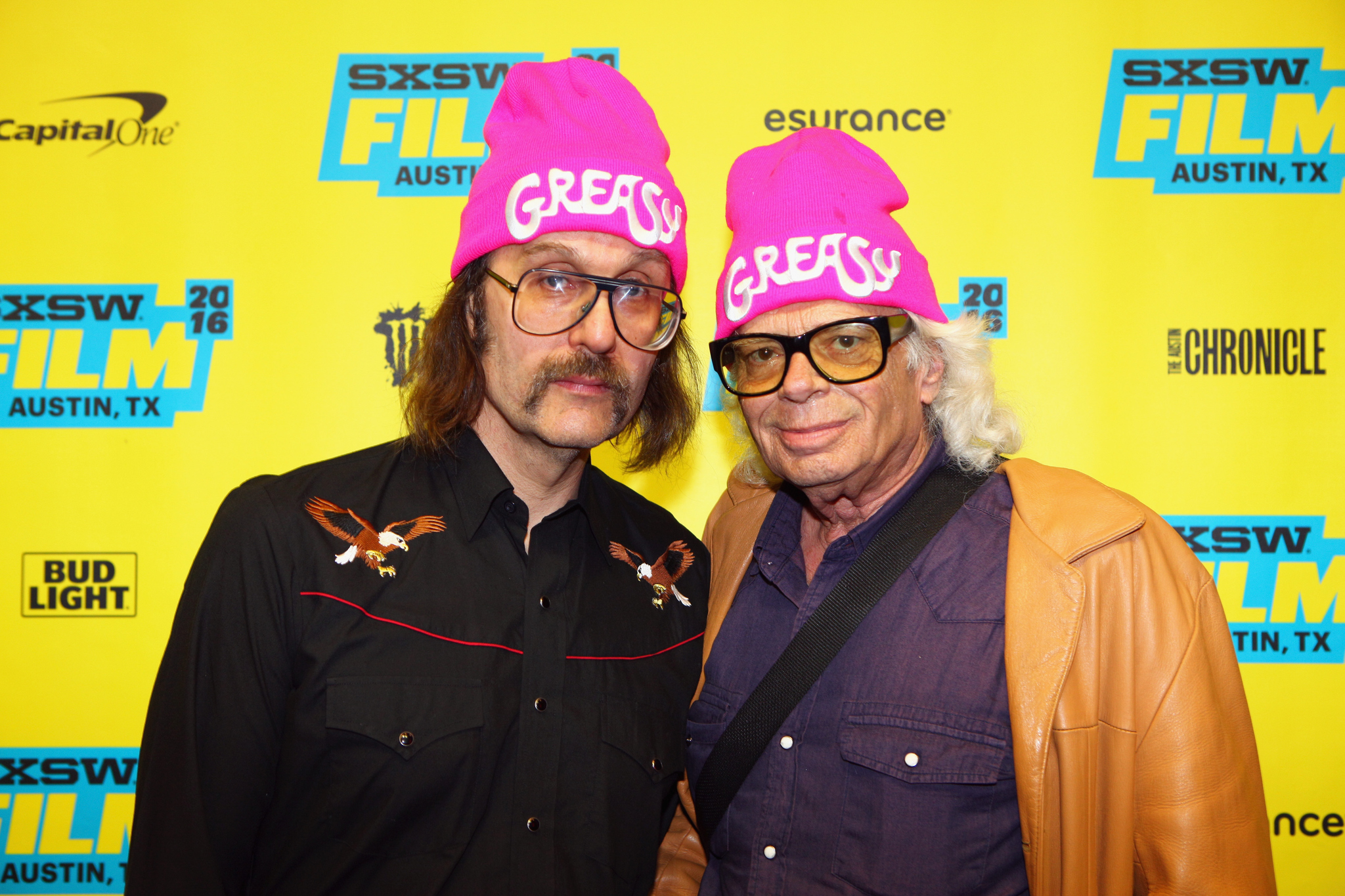 Michael St. Michaels and Sky Elobar at an event for The Greasy Strangler (2016)