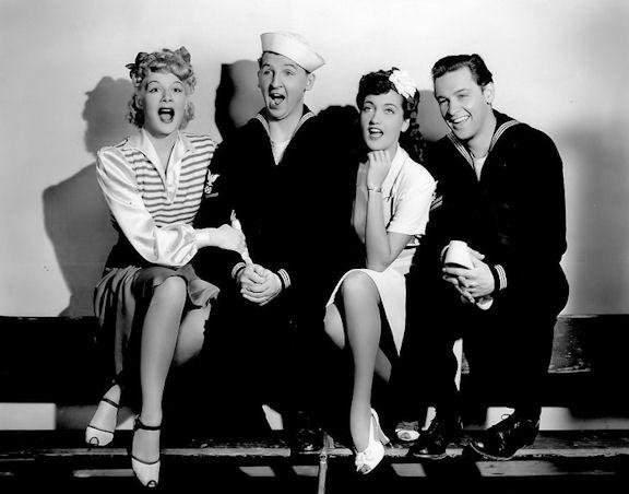 William Holden, Betty Hutton, Eddie Bracken, and Dorothy Lamour in The Fleet's In (1942)