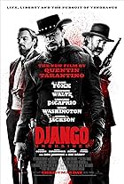 Leonardo DiCaprio, Jamie Foxx, and Christoph Waltz in Hành Trình Django (2012)