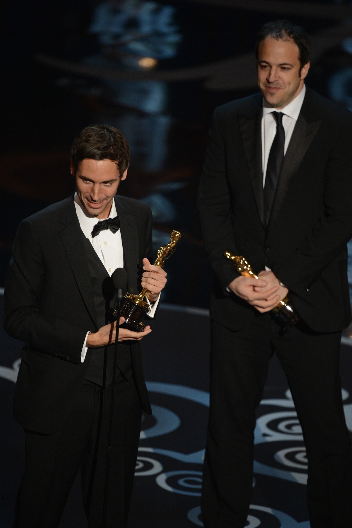 Malik Bendjelloul and Simon Chinn at an event for The Oscars (2013)