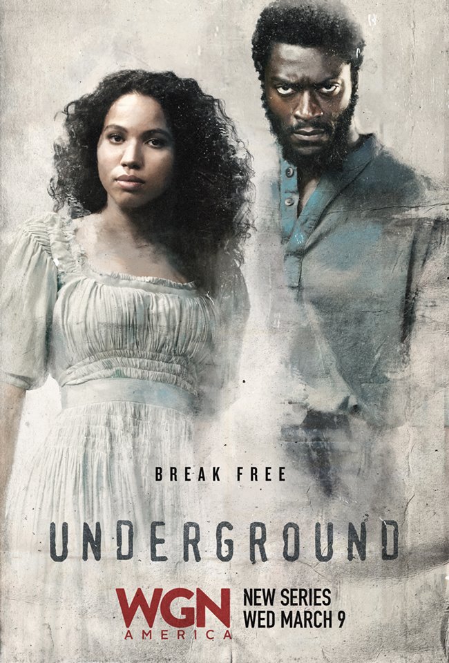 Aldis Hodge and Jurnee Smollett in Underground (2016)