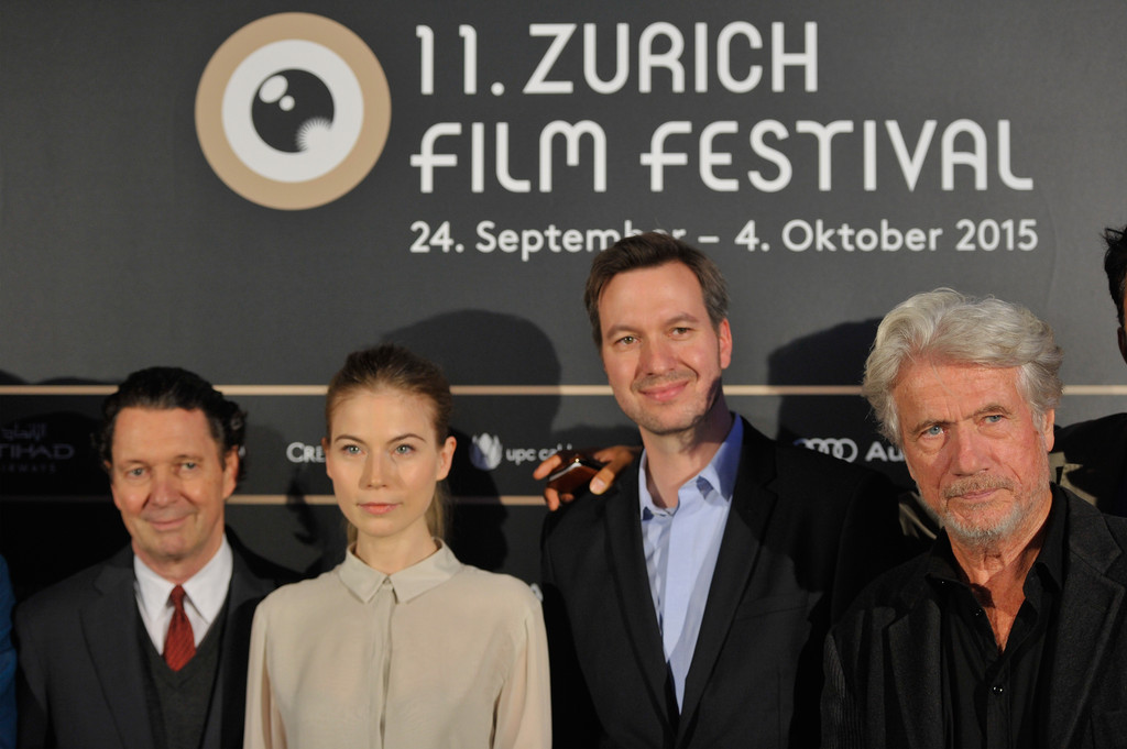 Stephan Rick with Jürgen Prochnow, Martin Suter and Nora von Waldstätten at the 11. Zurich Film Festival 2015