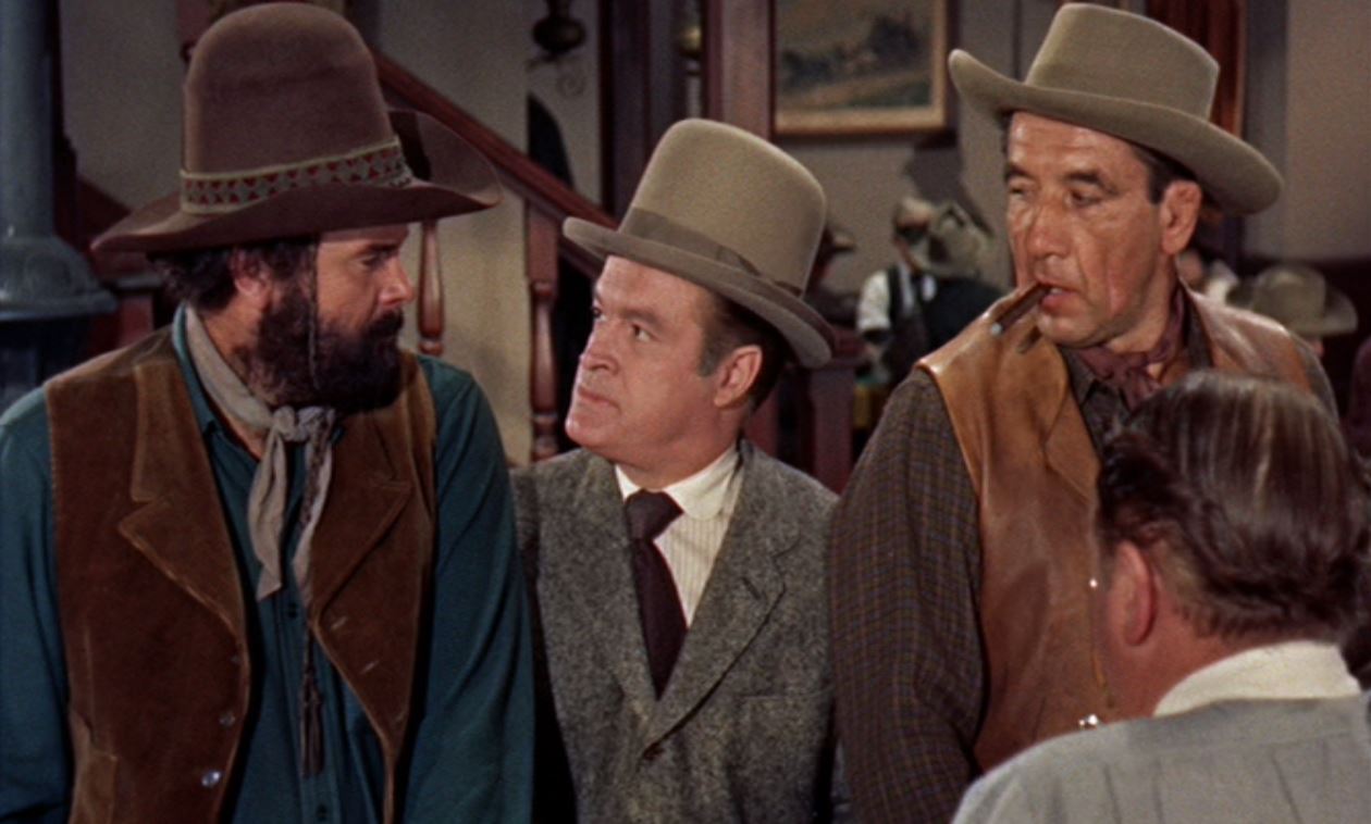 Bob Hope and Mike Mazurki in Alias Jesse James (1959)