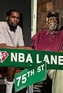 Bill Russell, Dirk Nowitzki, LeBron James, and Kevin Durant in Welcome to NBA Lane (2022)