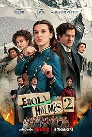 Helena Bonham Carter, David Thewlis, Henry Cavill, Sharon Duncan-Brewster, Serrana Su-Ling Bliss, Abbie Hern, Susan Wokoma, Adeel Akhtar, Himesh Patel, Róisín Monaghan, Millie Bobby Brown, Louis Partridge, and Hannah Dodd in Enola Holmes 2 (2022)