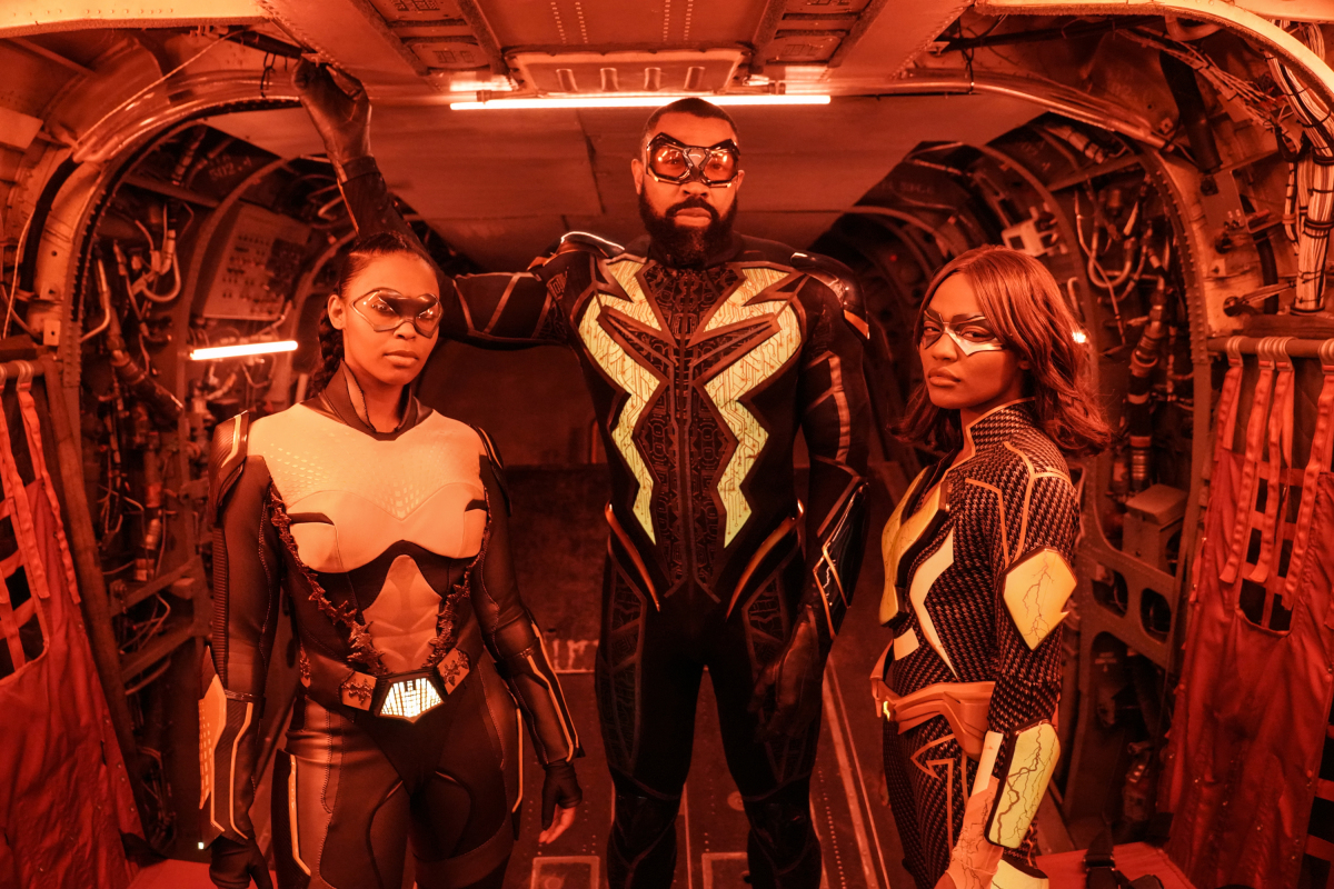 Cress Williams, China Anne McClain, and Nafessa Williams in The Book of Markovia: Chapter Four: Grab the Strap (2020)