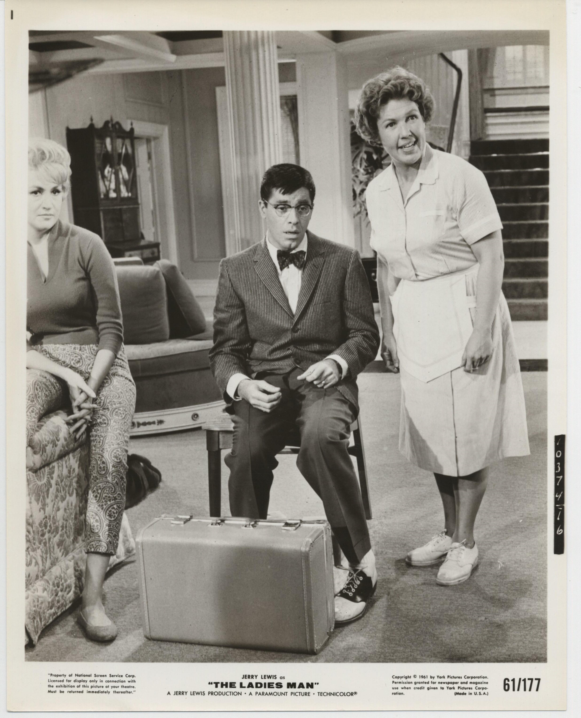 Jerry Lewis, Kathleen Freeman, and Pat Stanley in The Ladies Man (1961)