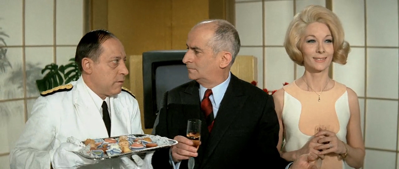 Louis de Funès, Claude Gensac, and Paul Préboist in Hibernatus (1969)