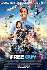 Ryan Reynolds, Taika Waititi, Dwayne Johnson, Utkarsh Ambudkar, Lil Rel Howery, Jodie Comer, Owen Burke, and Joe Keery in Giải Cứu 'Guy' (2021)