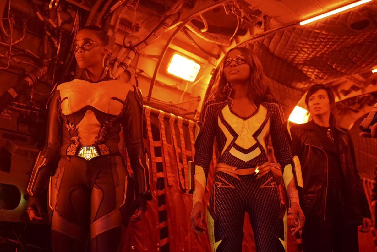 China Anne McClain, Chantal Thuy, and Nafessa Williams in Black Lightning (2018)