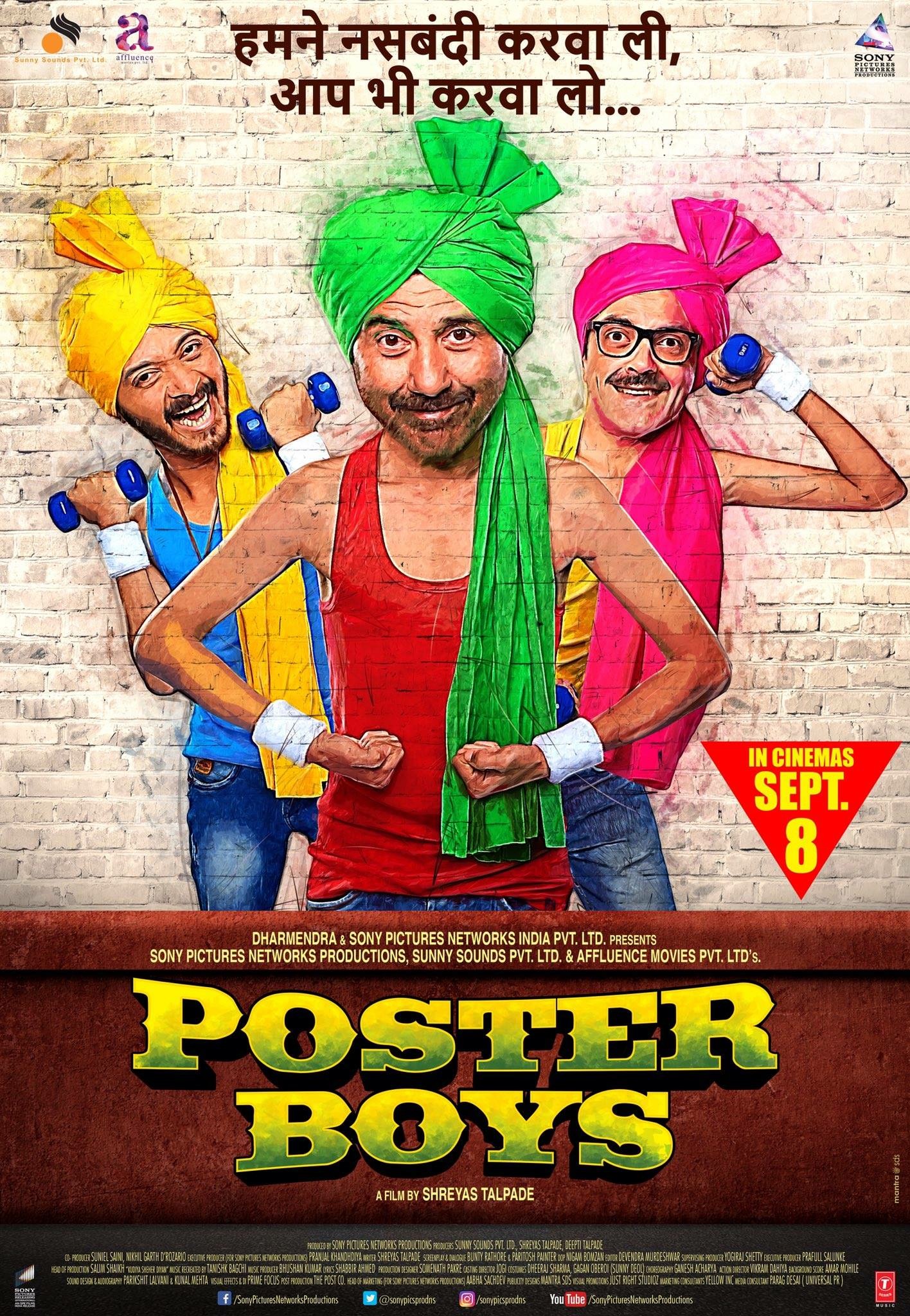 Bobby Deol, Sunny Deol, and Shreyas Talpade in Poster Boys (2017)