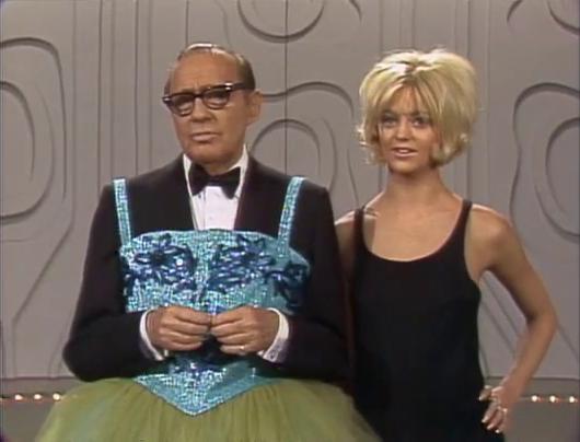 Goldie Hawn and Jack Benny in Laugh-In (1967)