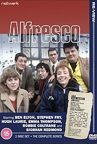 Stephen Fry, Emma Thompson, Robbie Coltrane, Ben Elton, Hugh Laurie, and Siobhan Redmond in Alfresco (1983)