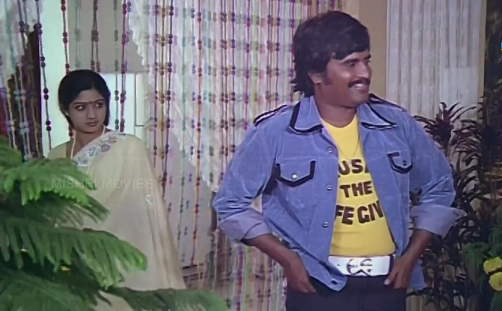 Sridevi and Rajinikanth in Johnny (1980)