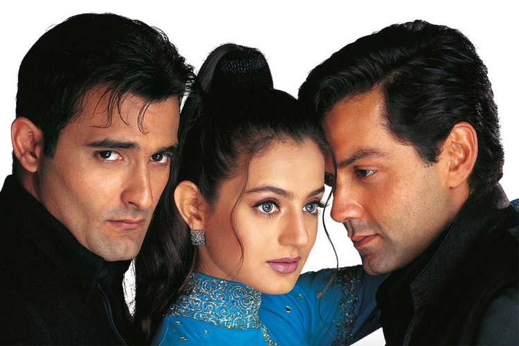 Bobby Deol, Akshaye Khanna, and Ameesha Patel in Humraaz (2002)