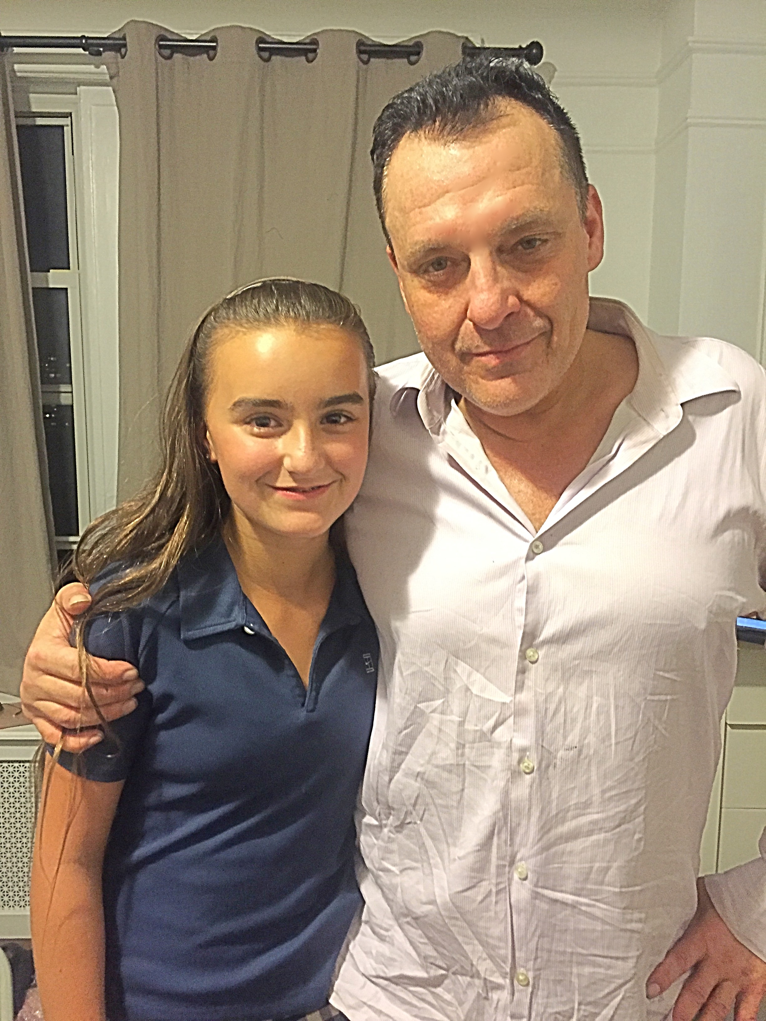 Lily with screen Dad, Tom Sizemore in Central Park Dark 2017 - Lily played the supporting role of Mandy Winters