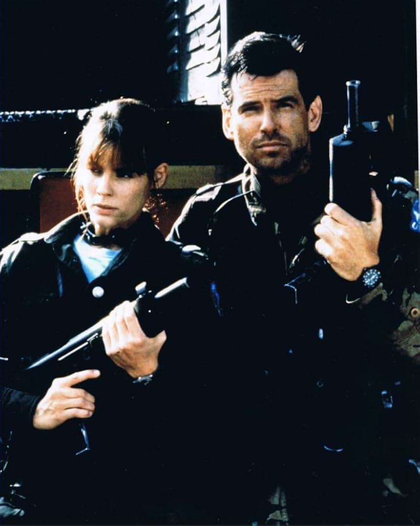 Pierce Brosnan and Alexandra Paul in Death Train (1993)