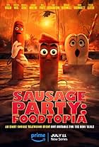 Michael Cera, Seth Rogen, and Kristen Wiig in Sausage Party: Foodtopia (2024)