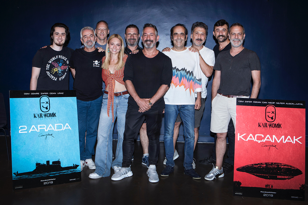 Zafer Algöz, Cem Davran, Ozan Güven, Özkan Ugur, Can Yilmaz, Cem Yilmaz, Necip Memili, and Nilperi Sahinkaya at an event for Karakomik Filmler: Kaçamak (2019)