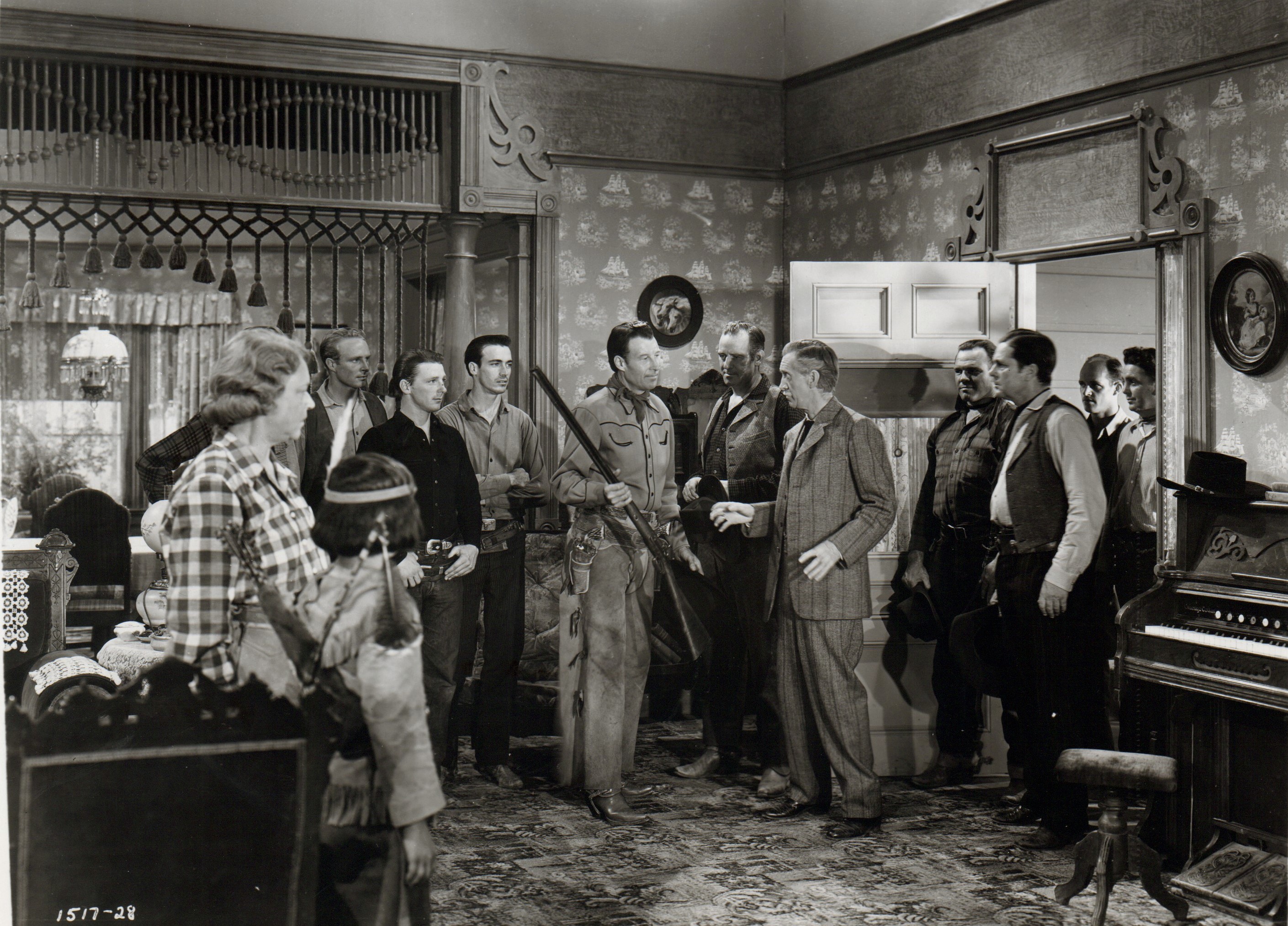 Roy Barcroft, Robert Blake, Edmund Cobb, Bill Elliott, Alice Fleming, and Eddy Waller in Sun Valley Cyclone (1946)