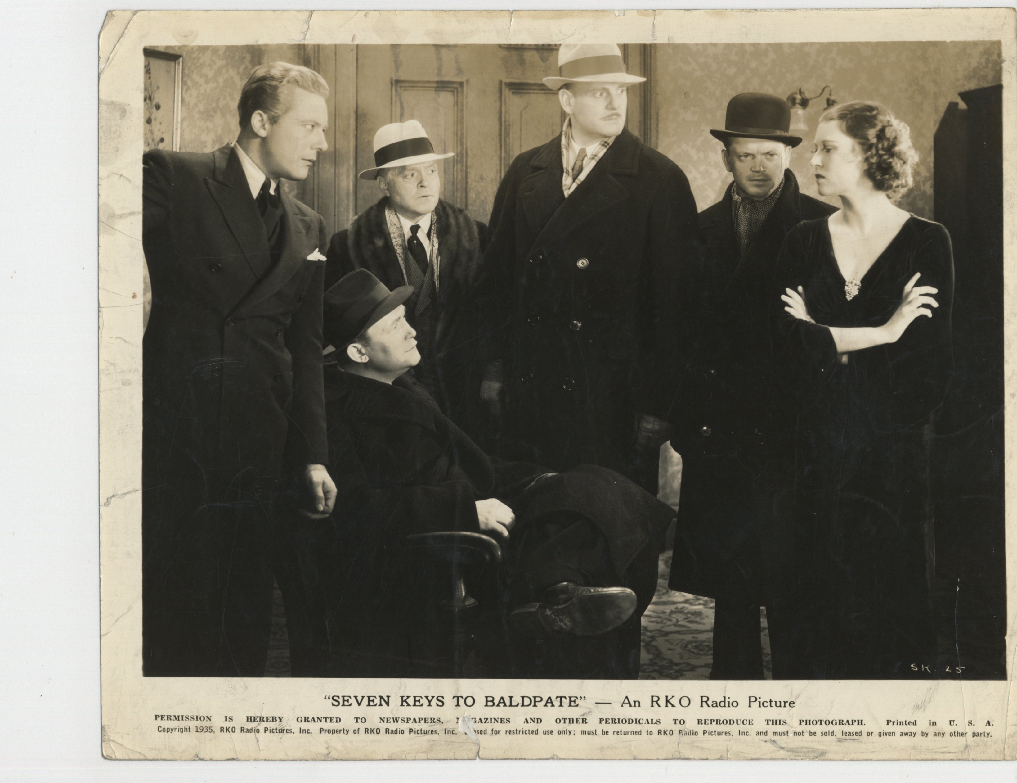 Murray Alper, Ray Mayer, Grant Mitchell, Erin O'Brien-Moore, Moroni Olsen, and Gene Raymond in Seven Keys to Baldpate (1935)