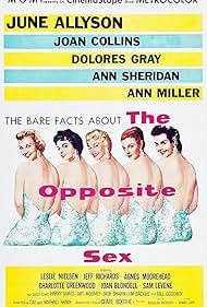 Leslie Nielsen, June Allyson, Joan Blondell, Joan Collins, Agnes Moorehead, Dolores Gray, Sam Levene, Ann Miller, and Ann Sheridan in The Opposite Sex (1956)