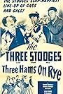 Moe Howard, Larry Fine, Nanette Bordeaux, Shemp Howard, and Christine McIntyre in Three Hams on Rye (1950)