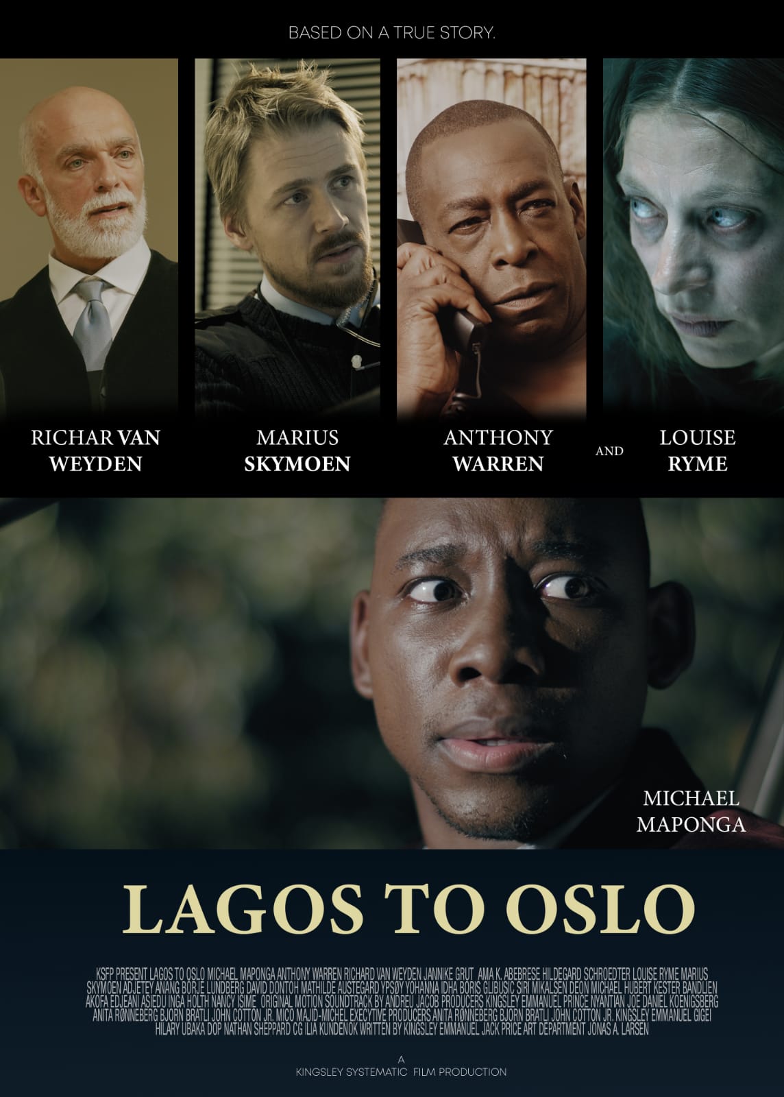 Louise Ryme, Anthony Warren, Richard van Weyden, Michael Maponga, and Marius Skymoen in Lagos to Oslo (2020)