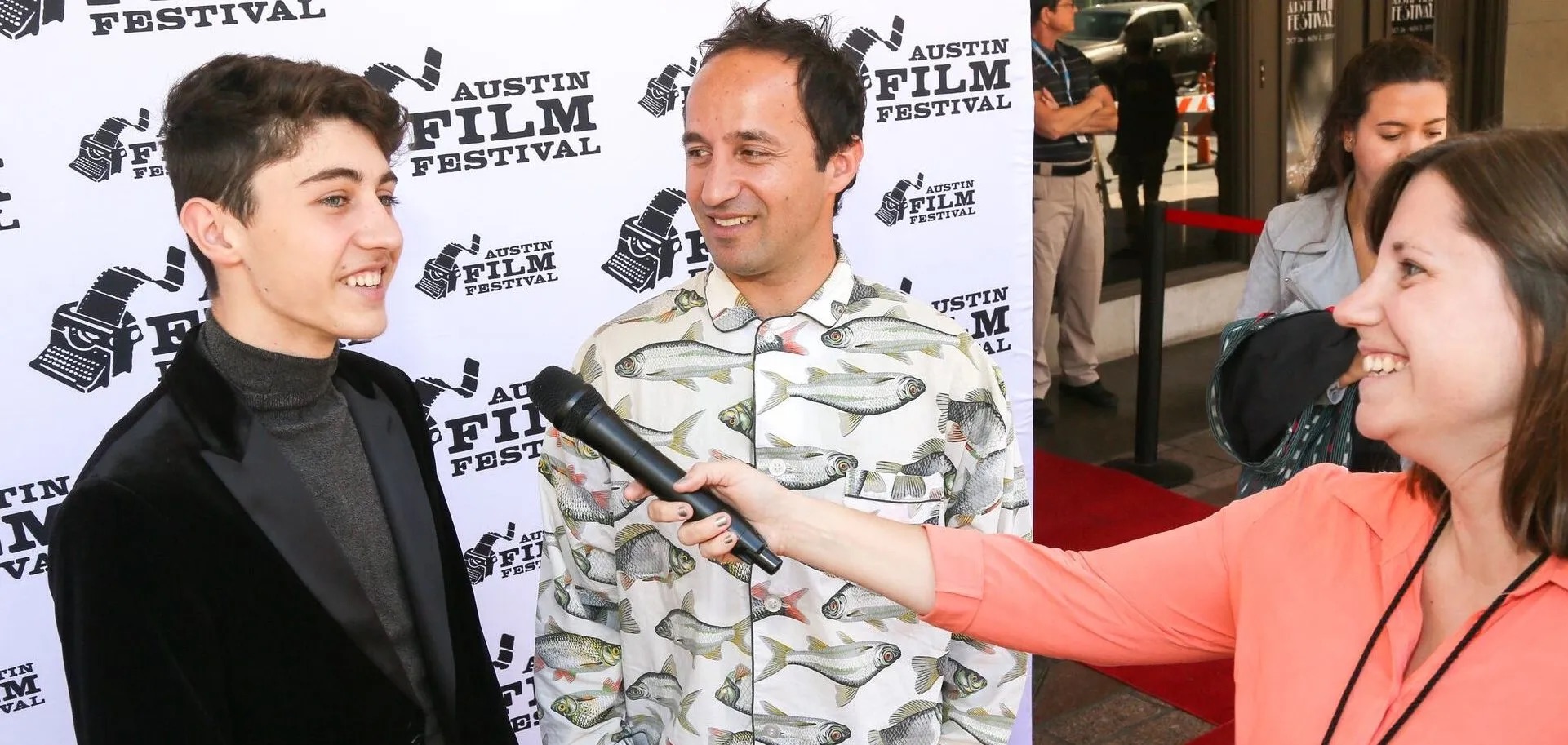 Greg Kasyan and director Santiago Rizzo at the red carpet of Austin Film Festival